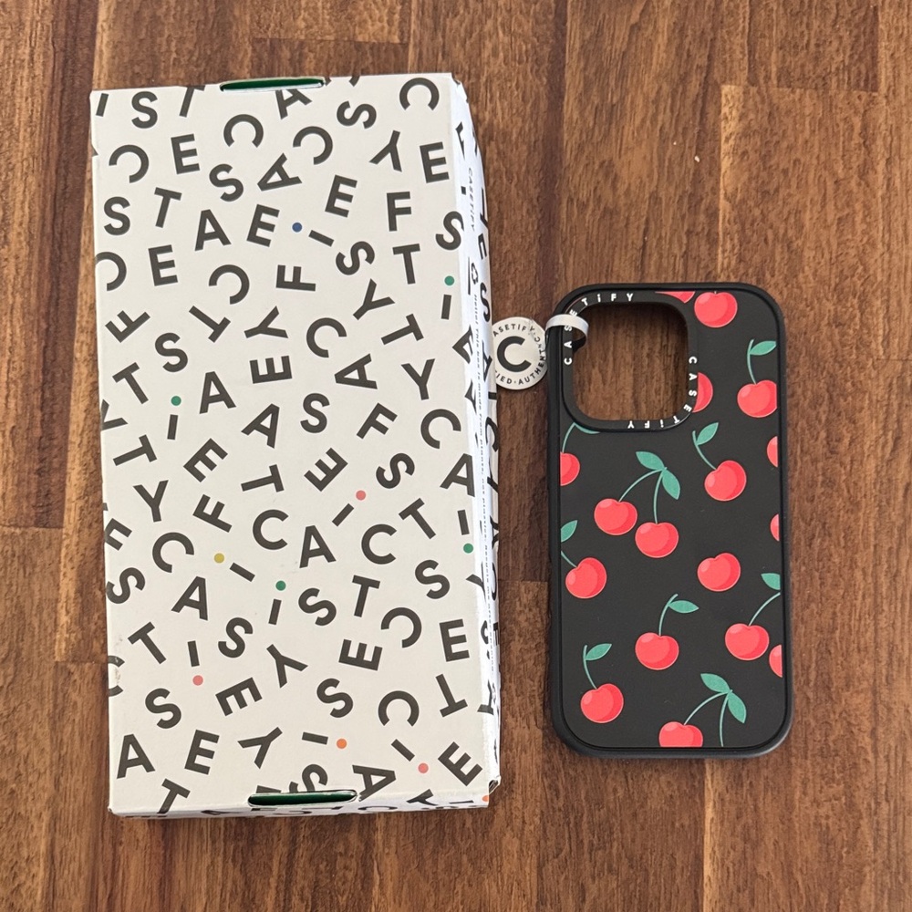 Casetify Cherry Design Phone Case - Black and Red